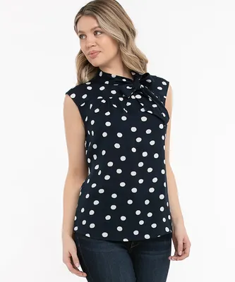 Tie Neck Sleeveless Blouse