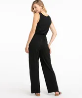 Sleeveless Henley Jumpsuit