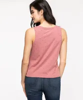 Sleeveless Henley Tie Front Top