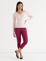 V-Neck Ribbed Sweater