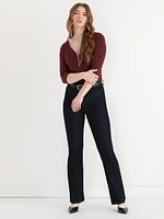 V-Neck Zipper 3/4 Sleeve Top