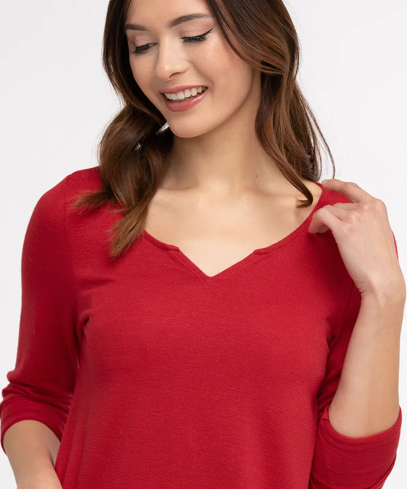 Eco-Friendly Notch Neck Hacci Top