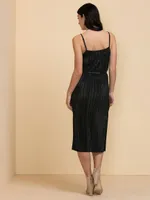 Plisse Spaghetti Strap Slip Dress