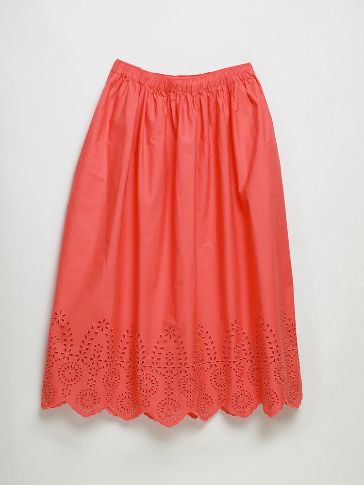 Eyelet Midi Skirt