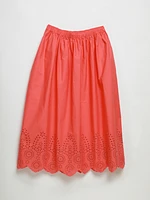 Eyelet Midi Skirt