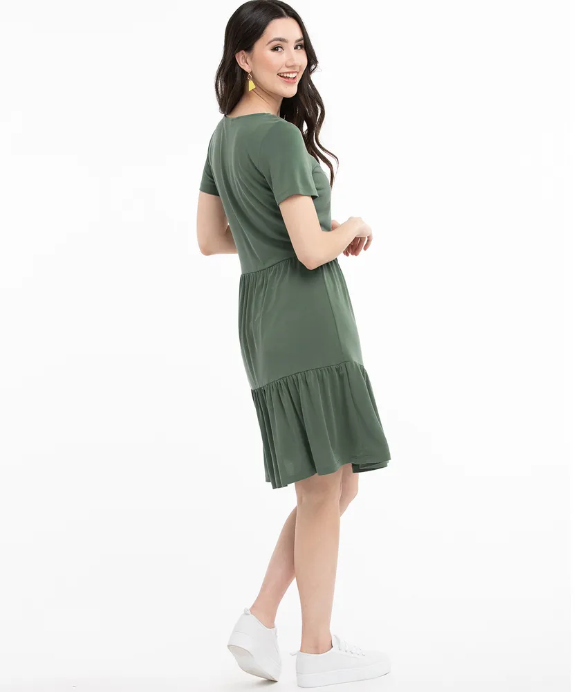 Tiered Short Sleeve Dress