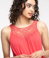 EcoVero™ Sleeveless Crochet Trim Tank