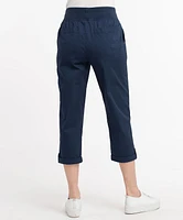 Poplin Drawstring Capri Pant