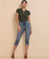 Lace-Up Henley Sweater