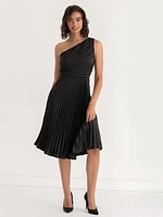 One Shoulder Pleated Dress