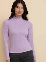 Long Sleeve Lace Mock Neck