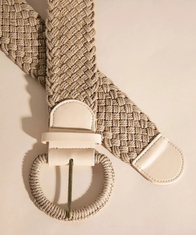 Natural Braided Circle Buckle Belt