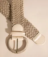 Natural Braided Circle Buckle Belt