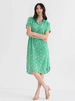 Short Sleeve Belted Shirt Dress