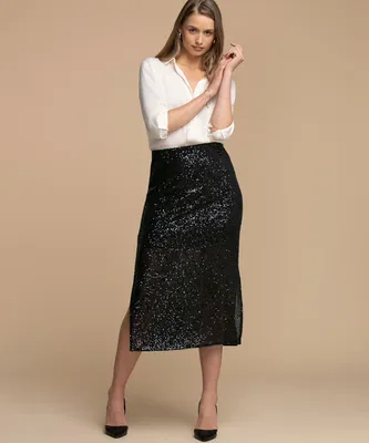 Sequin Midi Skirt