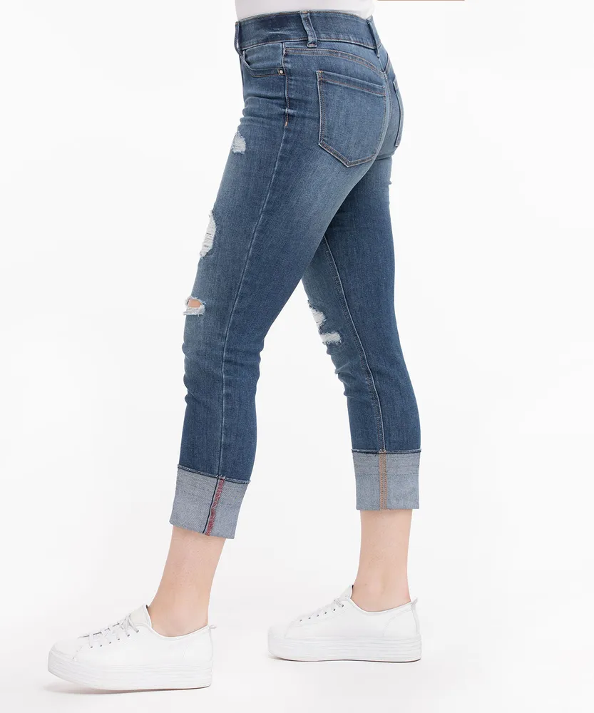 Eco-Friendly Cuffed Rip & Repair Jean