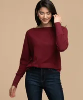 Waffle Knit Boat Neck Top