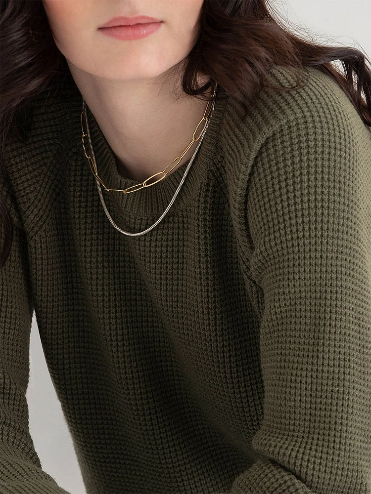 Waffle Knit Sweater