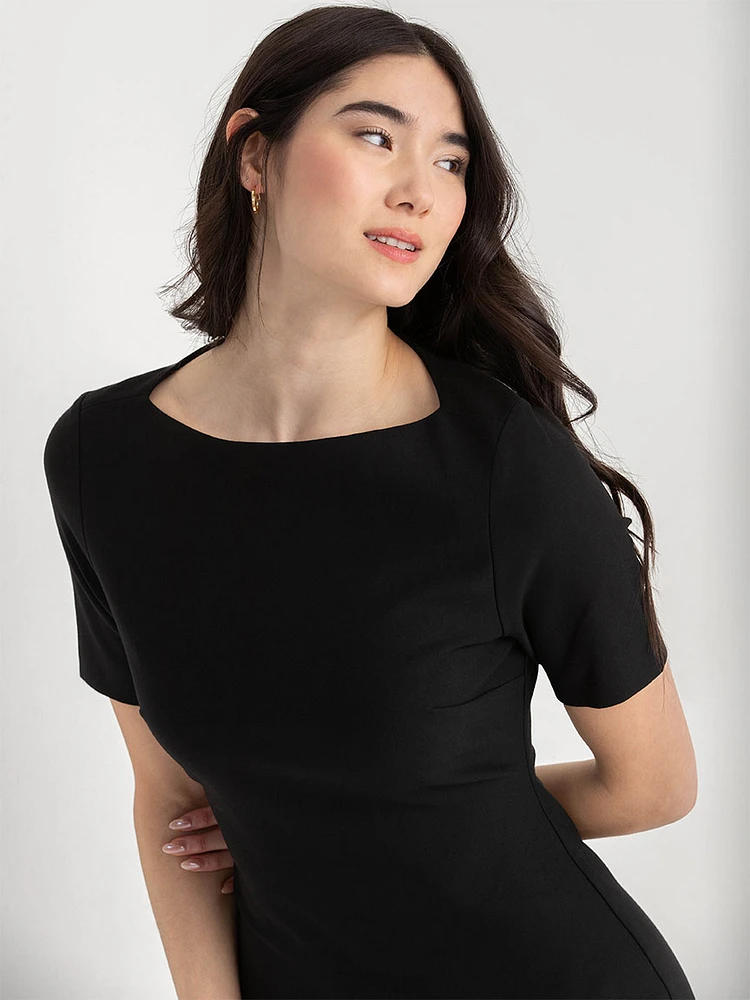 Luna Boatneck Dress Luxe Ponte