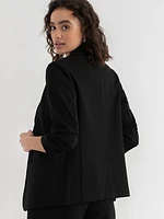 Open Front Shawl Collar Blazer