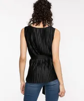 Plisse Sleeveless Wrap Top