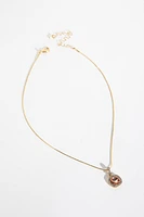 Coloured Glass Stone Pendant Necklace