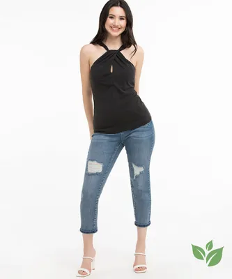 Eco-Friendly Twist Front Halter Top