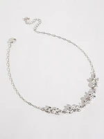 Pearl and Clear Crystal Statement Necklace