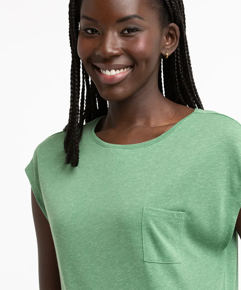 Linen Blend Pocket Tee