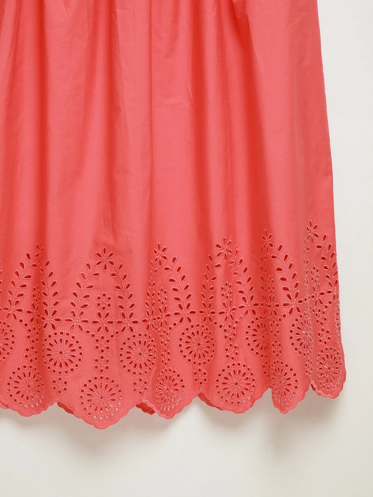 Eyelet Midi Skirt