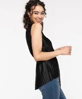 Plisse Sleeveless Wrap Top