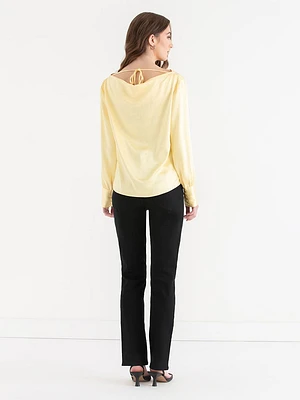 Satin Cowl Blouse