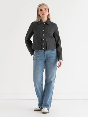Cropped Felt Jacket