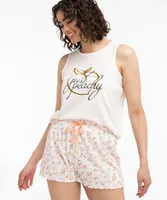 Peach Graphic PJ Tank Top