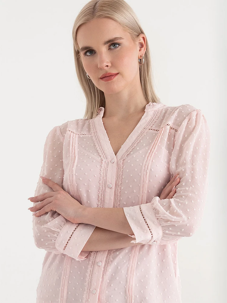 Swiss Sleeve 3/4 Blouse
