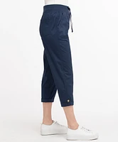 Poplin Drawstring Capri Pant