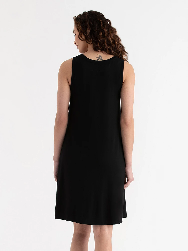 Sleeveless A-Line Dress with Pockets
