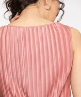 Plisse Sleeveless Wrap Top