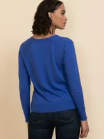 Long Sleeve Cashmere-Blend V-Neck Sweater