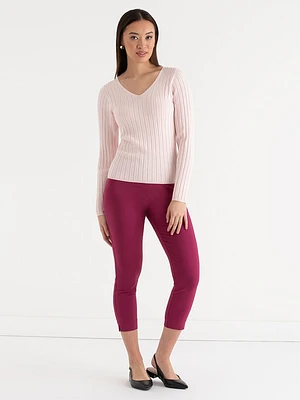 V-Neck Ribbed Sweater