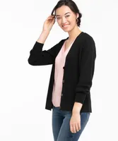 EcoVero™ Ribbed Button Front Cardigan