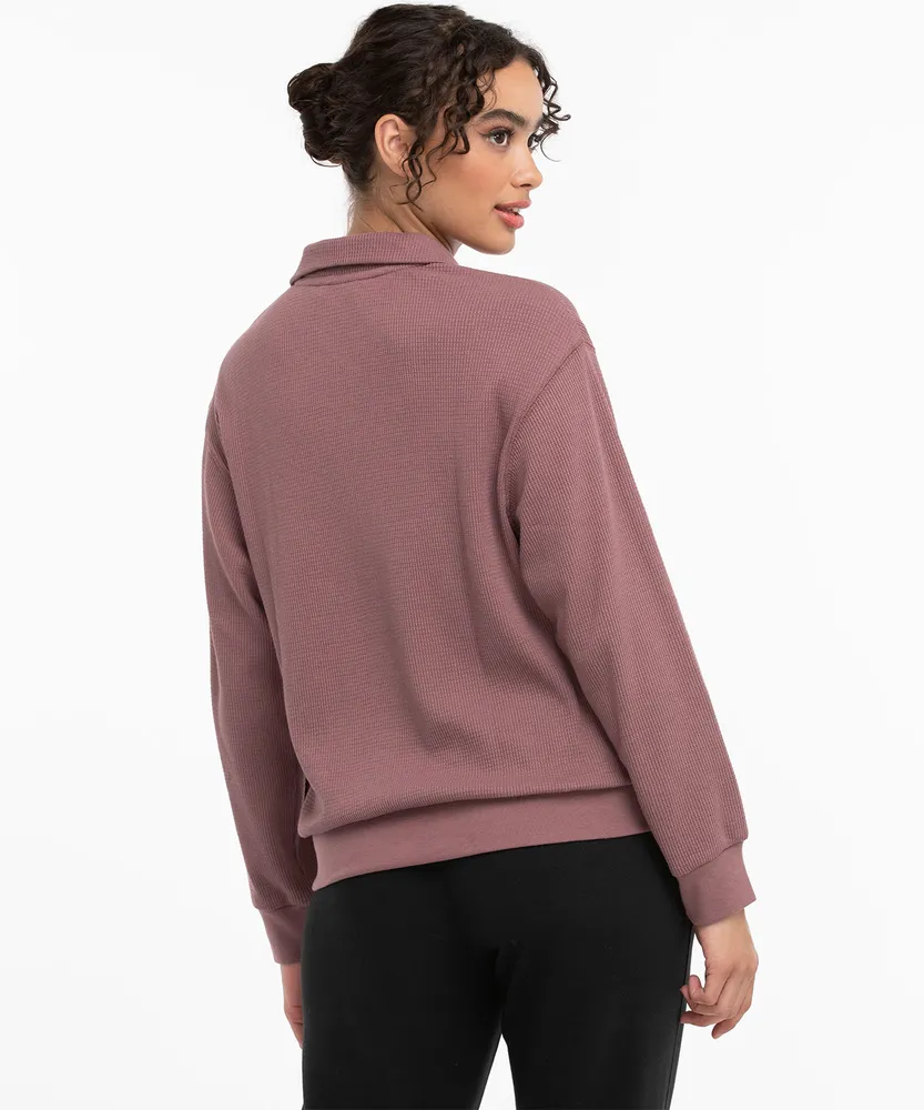 Quarter Zip Waffle Top