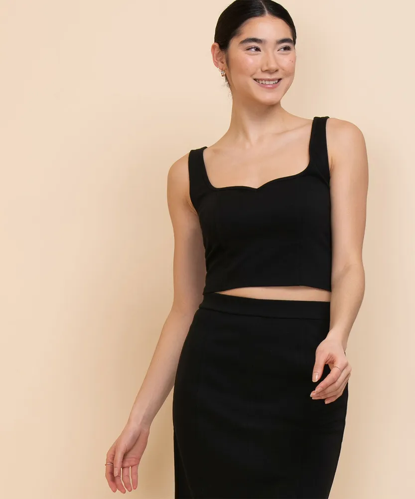 Ponte Corset Sweetheart Top