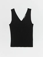 Ribbed V-Neck Tank Top