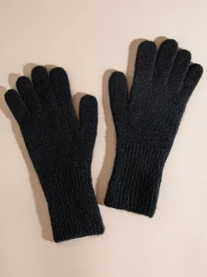 Alpaca Wool-Blend Knit Gloves