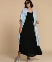 Blue Leopard Print Ruana