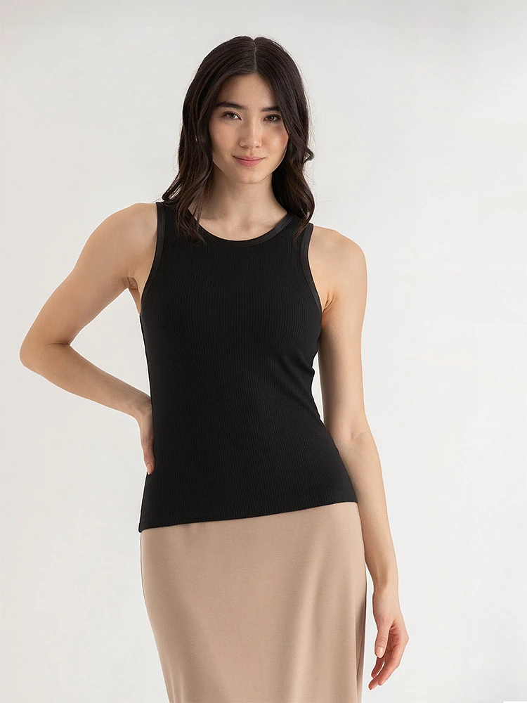 Rib Tank with Satin Trim