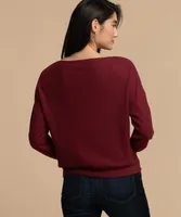Waffle Knit Boat Neck Top