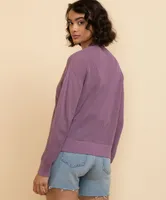 Open-Stitch Button-Front Cardigan
