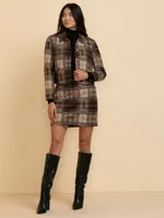 Brushed Plaid Mini Skirt